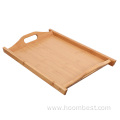 Solid Bamboo Tea Serving Tray with Handle